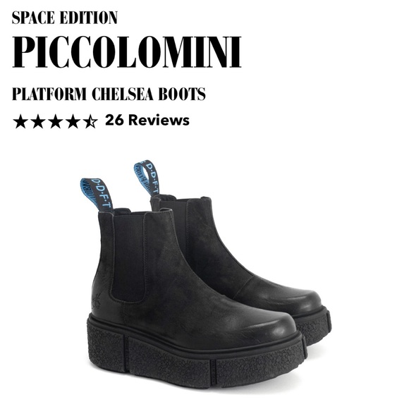 Fluevog NEW WO BOX Space Edition Piccolomini black platform Chelsea boot - 8 - Picture 1 of 16